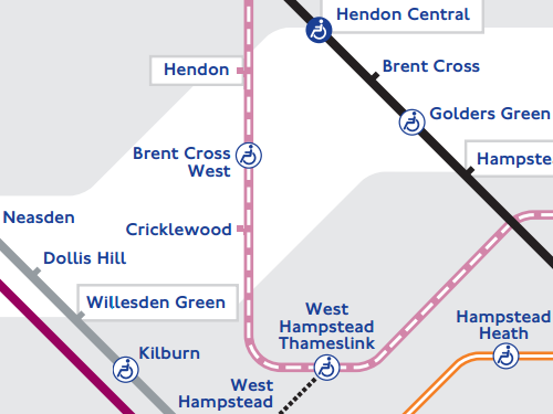 Map of Brent Cross West location and transport connections
